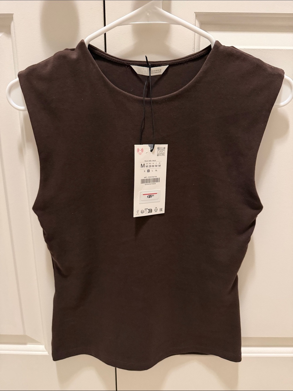 Zara Brown Crewneck Sleeveless T shirt size medium